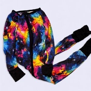 Colorful Galaxy Kids Footie Pajamas